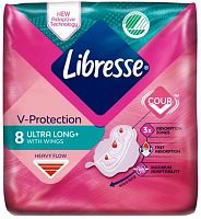 Libresse V-Protection period pads, ultra long, 8 pc