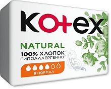 Kotex Natural Normal period pads, 8 pc