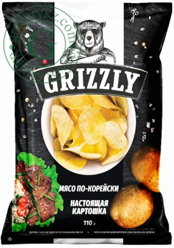 Grizzly potato chips, Korean meat, 110 g