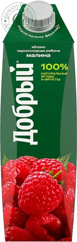 Dobry apple, chokeberry and raspberry juice, 1l Dobry apple, chokeberry and raspberry juice, 1l