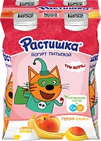 Rastishka yogurt, drinking, peach and banana, 1.6%, 360 g