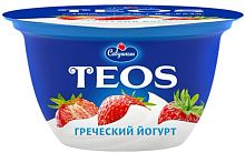 TEOS greek yogurt, strawberry, 2%, 140 g