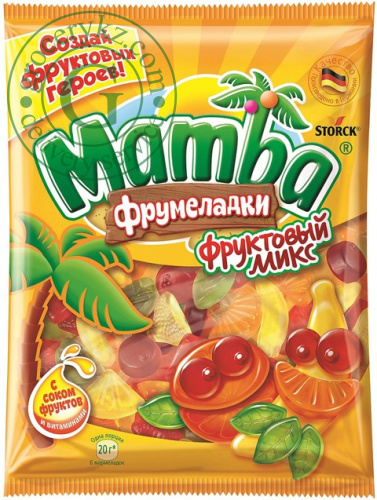 Mamba jelly beans, fruit mix, 72 g