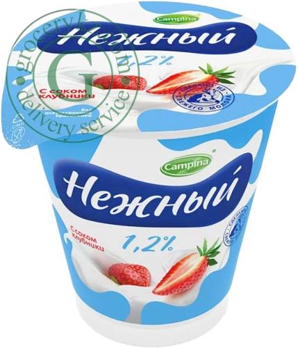 Nezhnyi yogurt, 1.2%, strawberry, 320 g