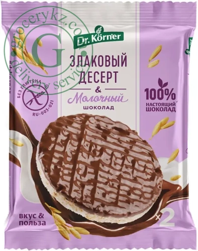 Dr. Korner rice crispbread, milk chocolate, 34 g