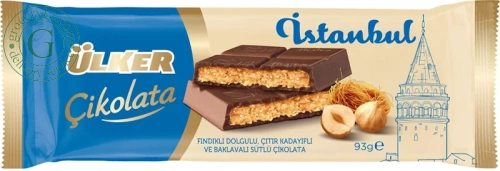 Ulker hazelnut and baklava milk chocolate, 93 g Ulker hazelnut and baklava milk chocolate, 93 g