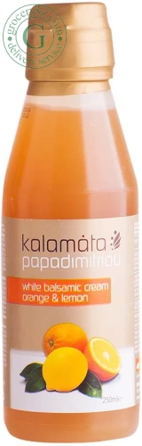 Papadimitriou white balsamic cream with orange and lemon juice, 250 ml 