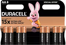 Duracell Extra Life AA batteries, 8 pc