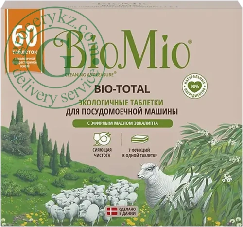BioMio Bio-Total dishwasher tablets, eucalyptus essential oil, 60 tablets