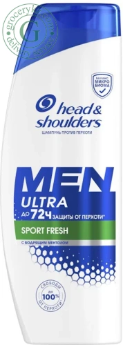 Head & Shoulders Ultra Sport Fresh shampoo with mint, 400 ml