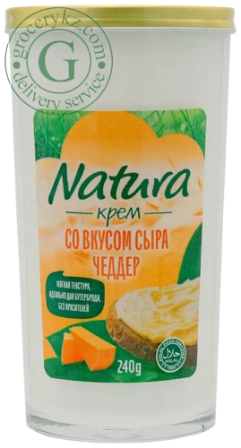 Natura spreadable cheese, cheddar, 240 g