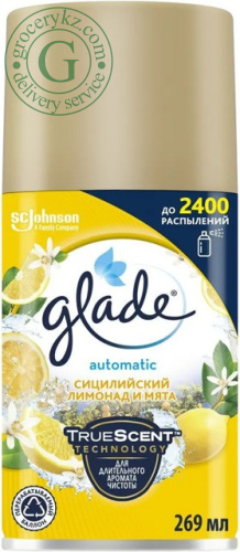Glade air freshener, Sicilian lemonade and mint, automatic spray refill, 269 ml
