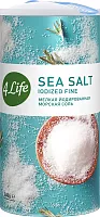 4 life sea salt, iodized fine, 500 g (tube)