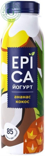 Epica drinking yogurt, pineapple and coconut, 260 g