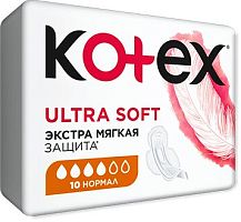 Kotex Ultra Soft Normal period pads, 10 pc