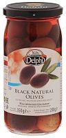 Delphi natural black olives in brine, 350 g