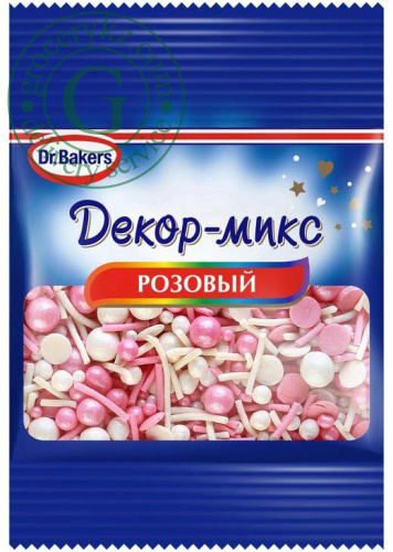 Dr.Bakers dessert topping, pink, 10 g