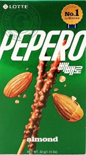 Lotte Pepero biscuit sticks, almond, 32 g