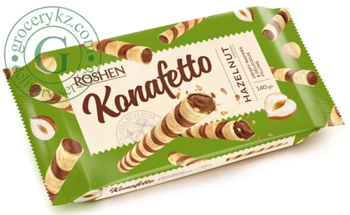 Roshen Konafetto wafer rolls, hazelnut, 140 g