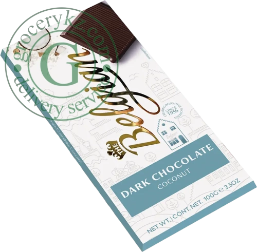 Belgian dark chocolate, coconut, 100 g