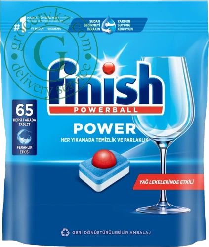 Finish Powerball Power All in 1 dishwasher tablets, 65 tablets