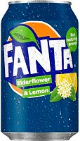 Fanta drink, elderflower and lemon, 330 ml