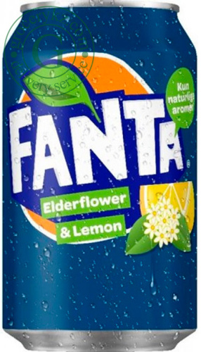 Fanta drink, elderflower and lemon, 330 ml