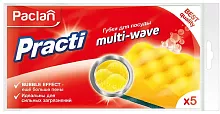 Paclan Practi Multi Wave dishwash sponges, 5 pc