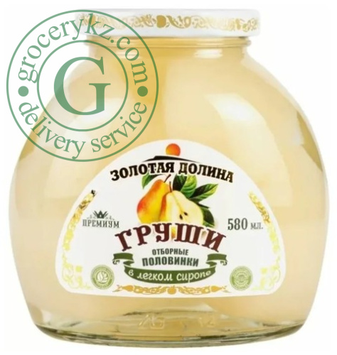 Zolotaya Dolina canned pear in syrup, 580 ml