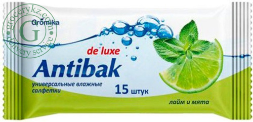 Antibak universal wet wipes, lime and mint (15 in 1)