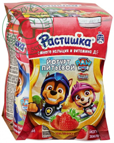 Rastishka yogurt, drinking, strawberries, 1.6%, 360 g