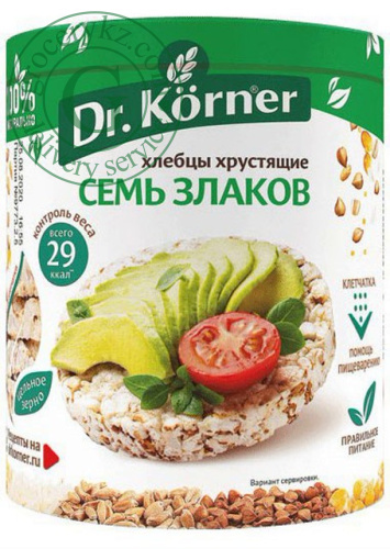 Dr. Korner cereal crispbread, 7 cereals, 100 g