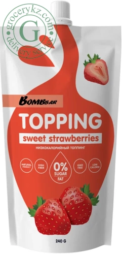 Bombbar topping, sweet strawberry, 240 g