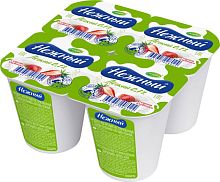 Nezhnyi yogurt with strawberry juice, 0.1%, 4 in 1, 380 g