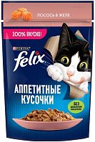 Felix wet cat food, salmon in jele, 75 g