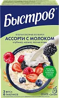 Nestle Bystrov instant oatmeal, strawberry, raspberry and forest berries, 6 packs, 240 g