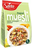 Sante whole grain muesli, tropical, 350 g