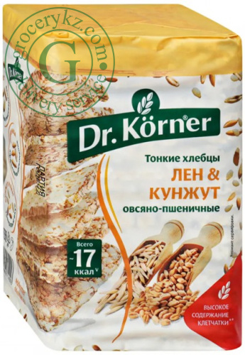 Dr. Korner oat and wheat crispbread, flax and sesame, 100 g