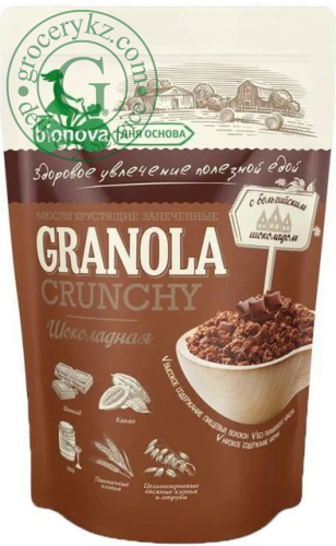 Bionova crunchy granola, chocolate, 400 g