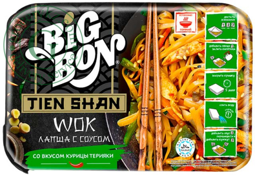 Big Bon WOK noodles with teriyaki chicken, 85 g