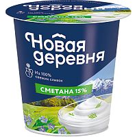 Novaya Derevnya sour cream, 15% (315 g)