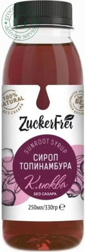 ZuckerFrei sunroot syrup, cranberry, 250 ml