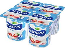 Nezhnyi yogurt with strawberry juice, 1.2%, 4 in 1, 400 g