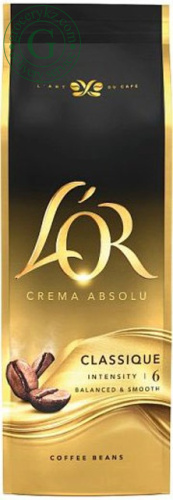 L'OR Crema Absolu Classique coffee beans, 500 g