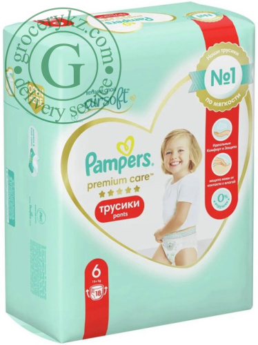 Pampers Premium Care pants, size 6, 18 count