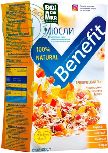 Benefit muesli, tropical fruits, 400 g