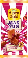 Alpen Gold Max Fun chocolate, cherry, sparkling balls and popping caramel, 130 g