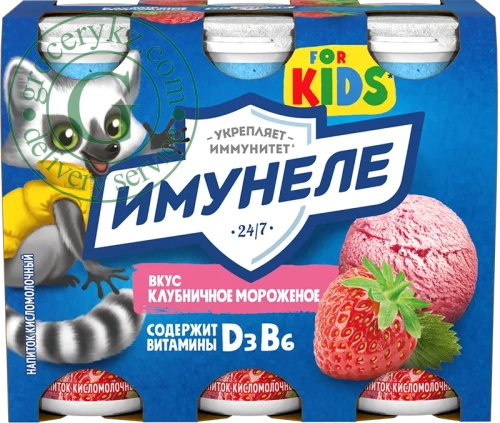 Imunele drinking yogurt, strawberry ice cream, 600 g