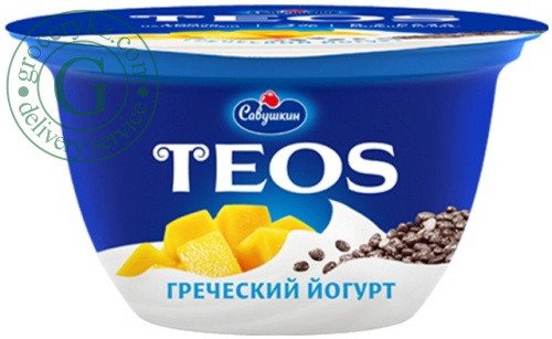 TEOS greek yogurt, mango and chia seeds, 2%, 140 g