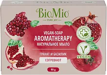 BioMio vegan soap bar, pomegranate and basil, 90 g